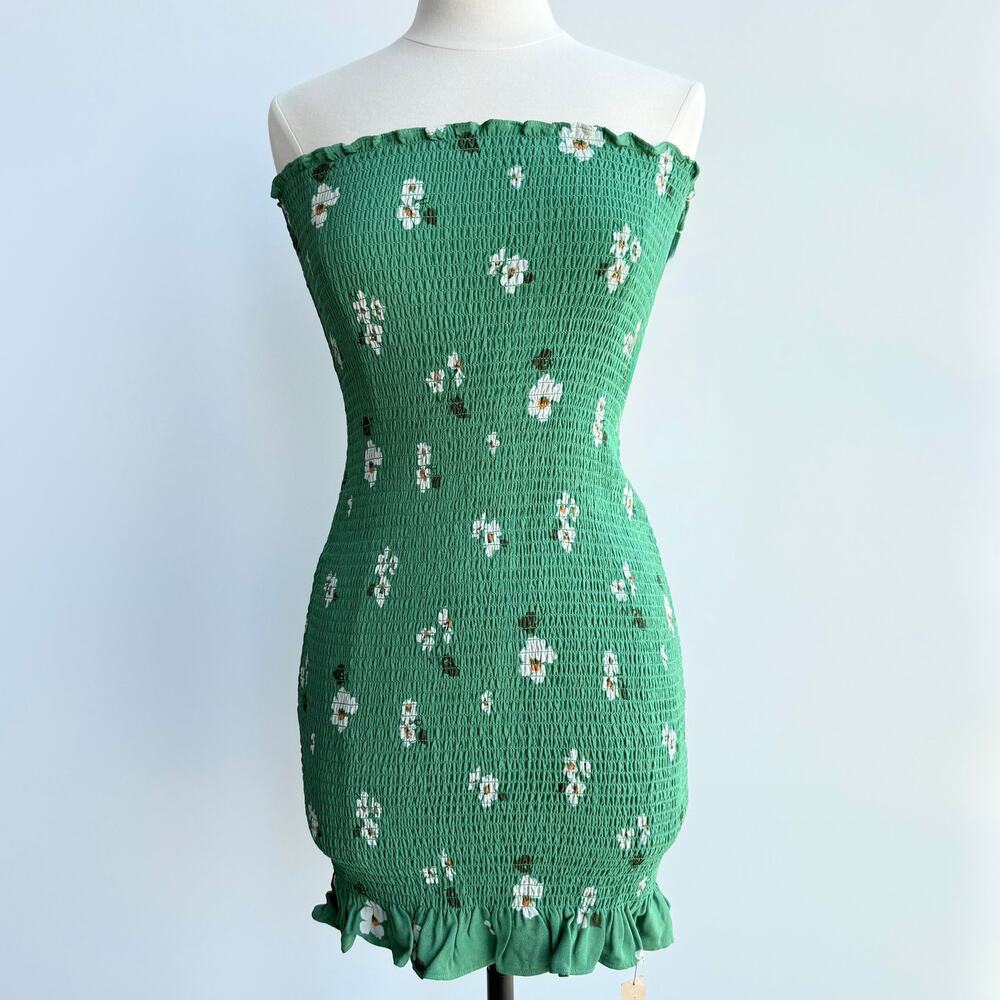 Reformation Chantilly Dress Green Floral Mini L ASO Southern Hospitality Garden - Picture 2 of 16
